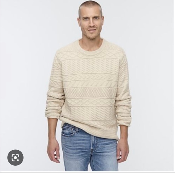 Cotton sweater in combination guernsey stitch in S - Picture 2 of 4